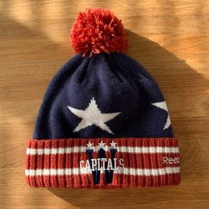 WASHINGTON CAPITALS NHL REEBOK KNIT CUFFED POM HAT
